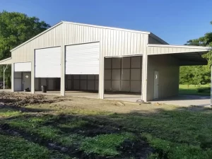 The Green Acres 84'Wx40'L Vertical Roof Garage Commercial Grade Drop Down Barn